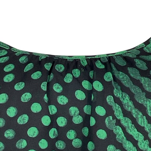 Theory 100% Silk Green Dot-Print Lined Camisole Top Spaghetti Straps Size P/XS - Picture 8 of 15
